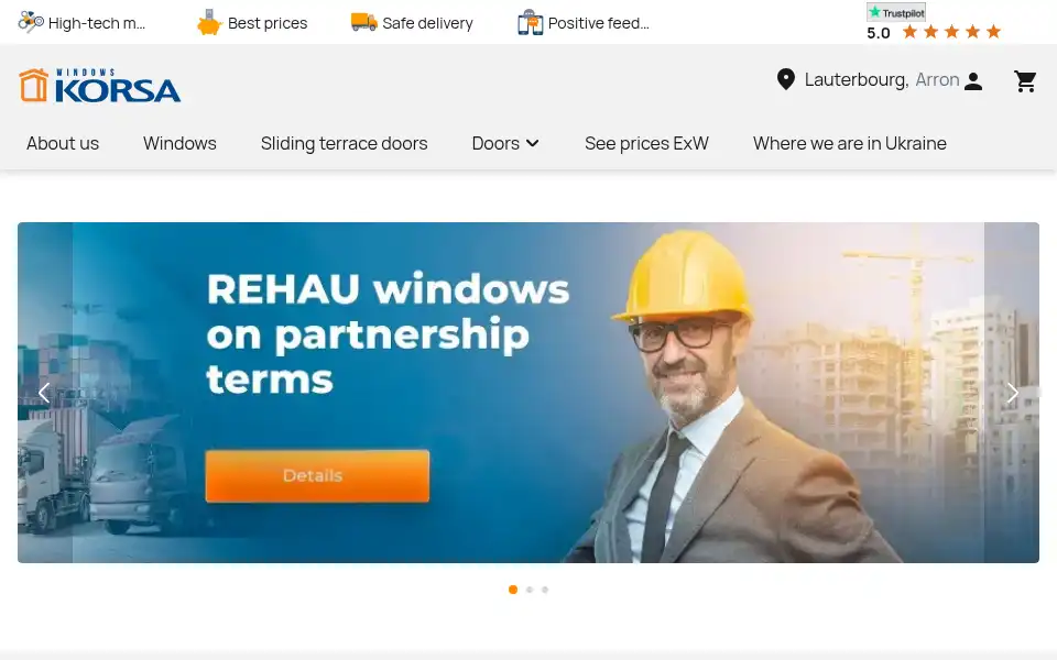 Screenshot of korsa.com.ua