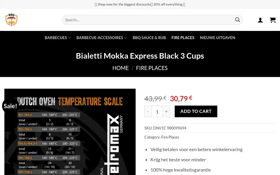 Screenshot of kortingbarbecue.com