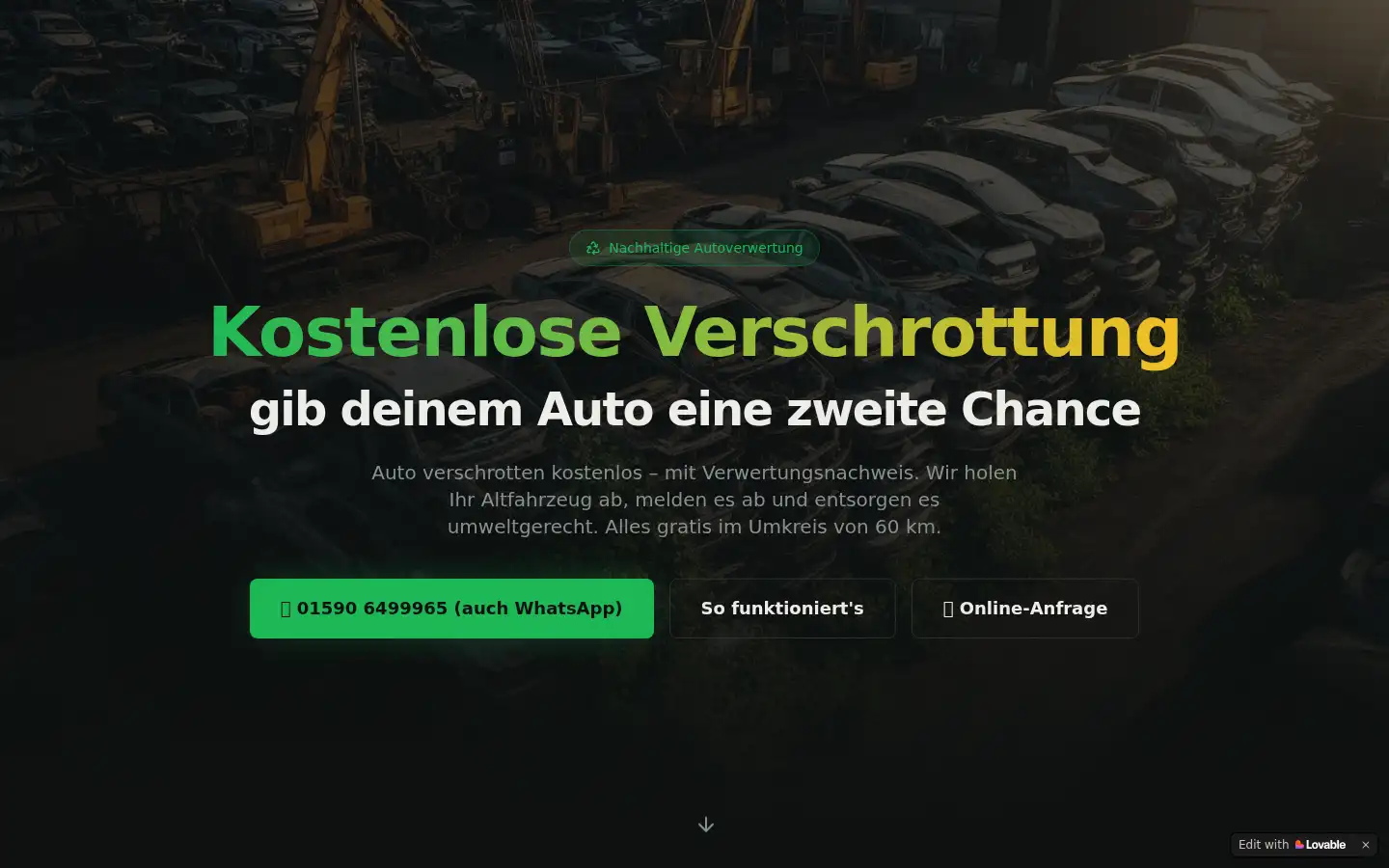 Screenshot of kostenlose-autoverschrottung.com