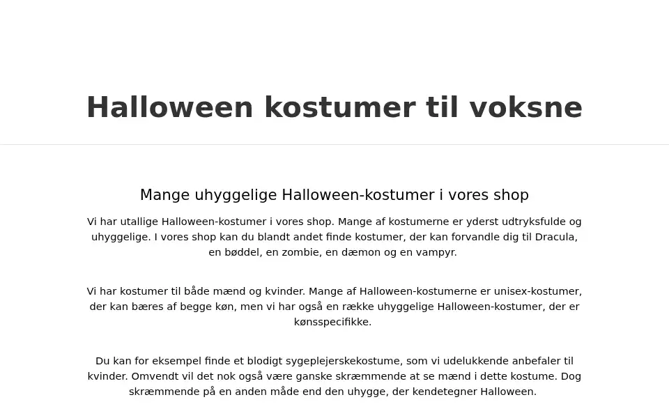 Screenshot of kostume-pusheren.dk