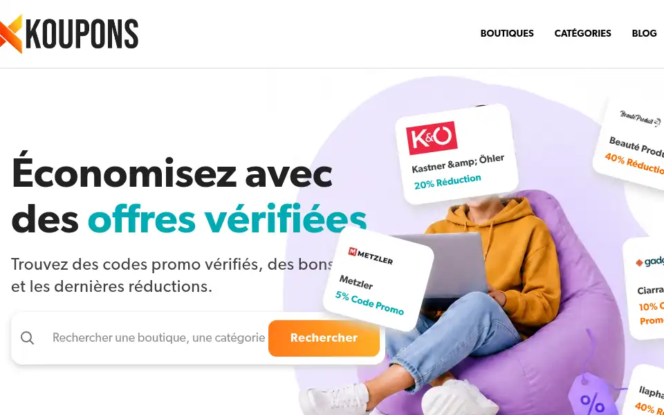 Screenshot of koupons.fr