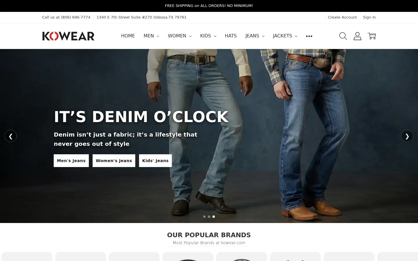 Screenshot of kowear.com