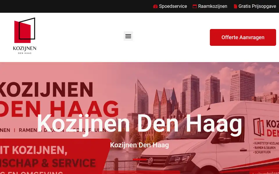 Screenshot of kozijnendenhaag.com