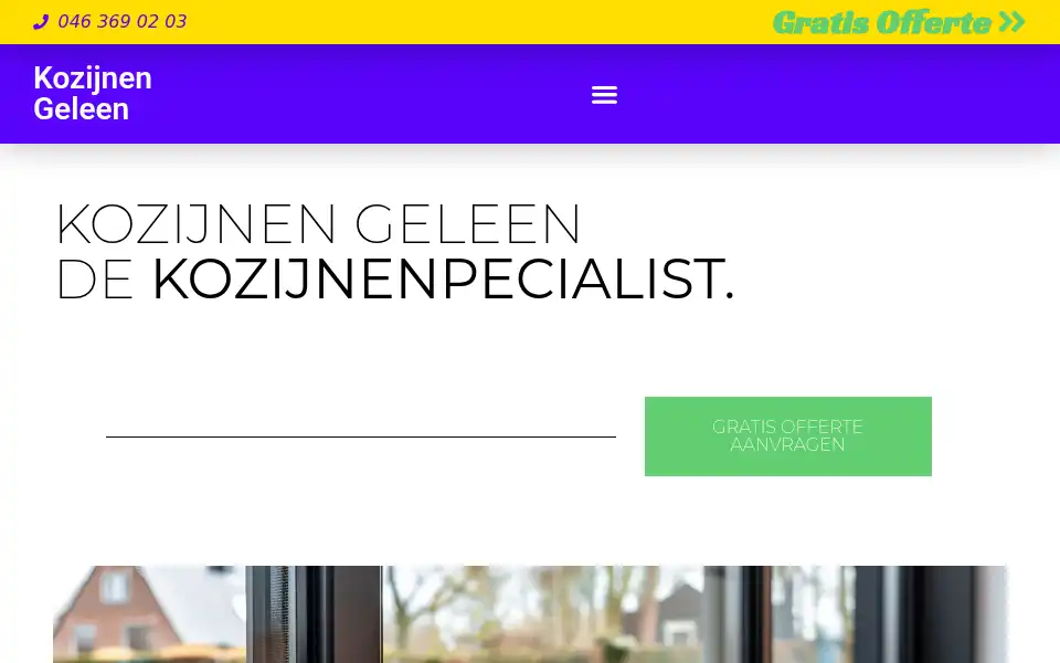 Screenshot of kozijnengeleen.com