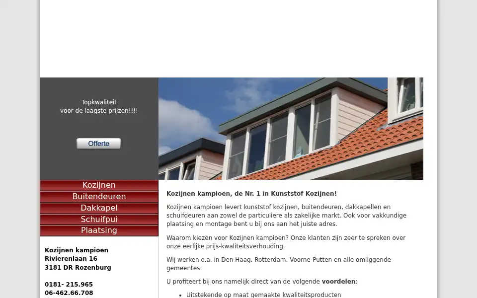 Screenshot of kozijnenkampioen.nl