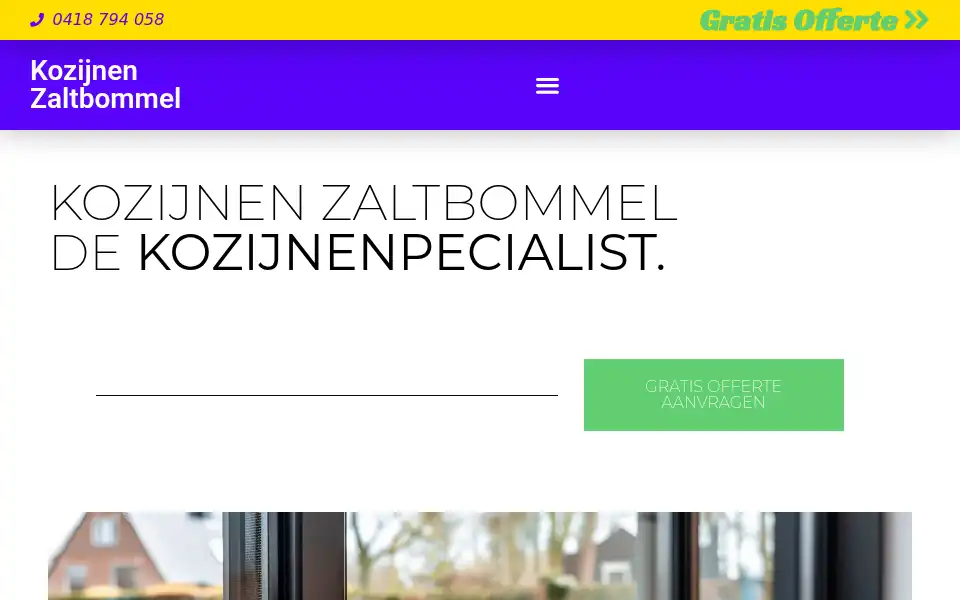 Screenshot of kozijnenzaltbommel.com