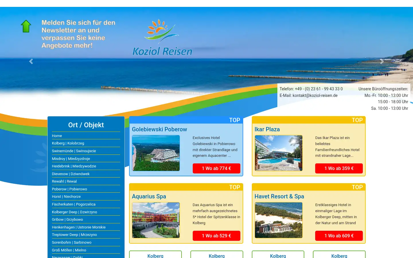 Screenshot of koziol-reisen.de