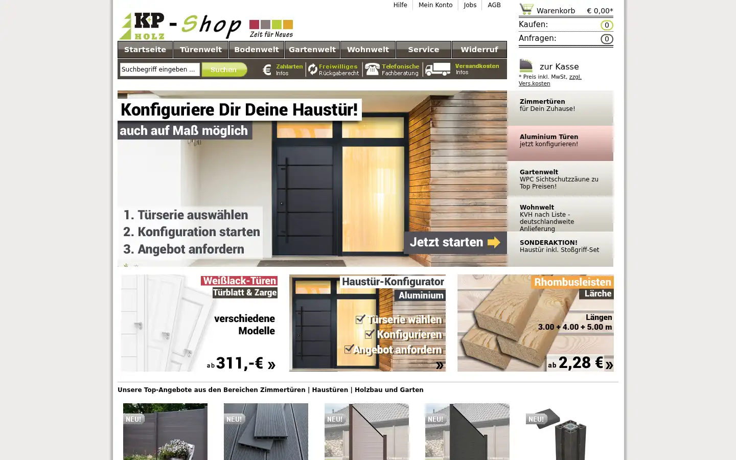 Screenshot of kp-holzshop.de