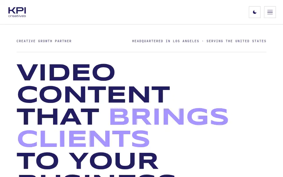 Screenshot of kpi-creatives.com