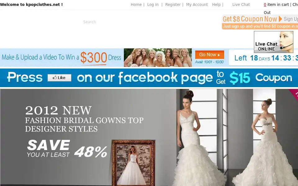 Screenshot of kpopclothes.net