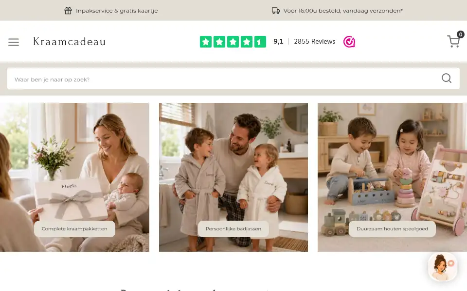 Screenshot of kraam-cadeau.nl