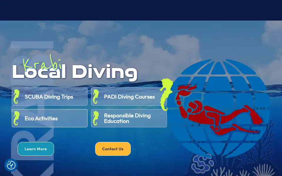 Screenshot of krabilocaldiving.com