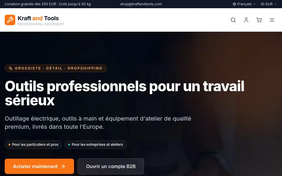 Screenshot of kraftandtools.com