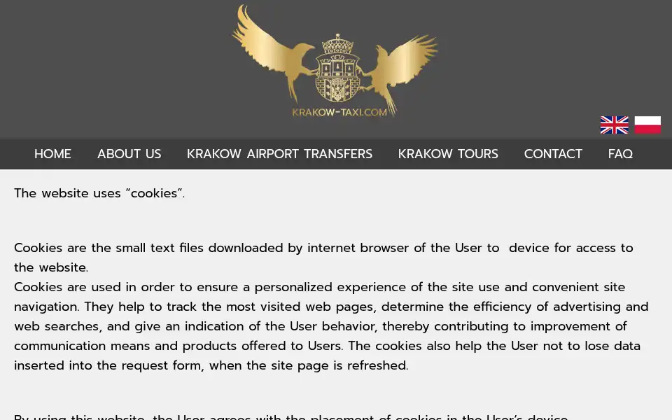 Screenshot of krakow-taxi.com