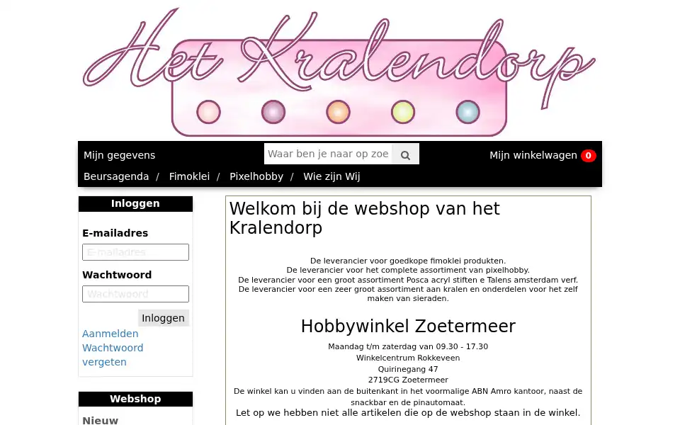 Screenshot of kralendorp.nl