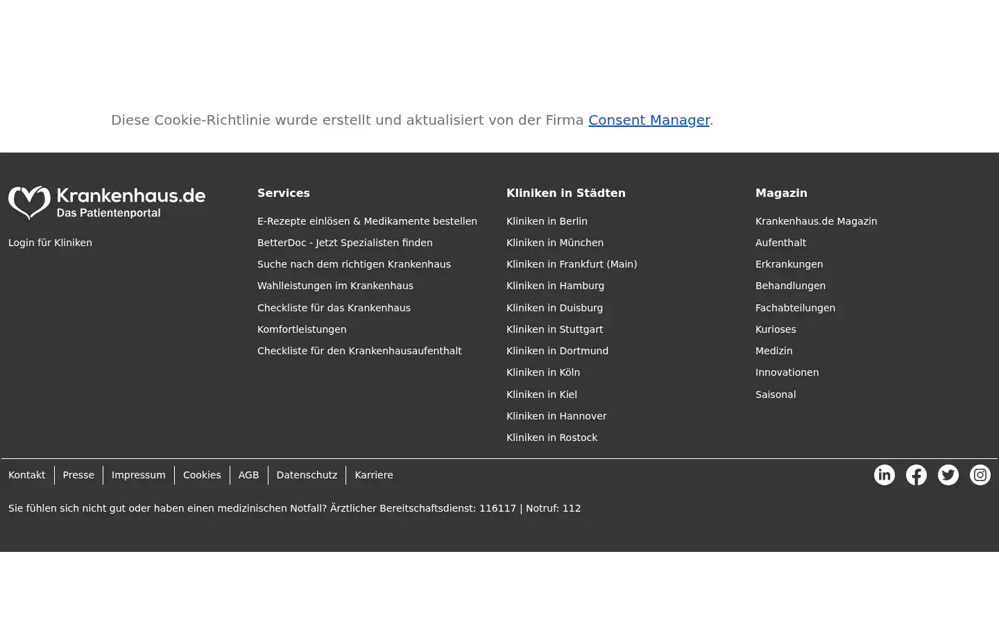 Screenshot of krankenhaus.de