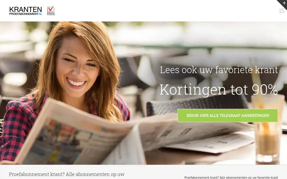 Screenshot of krantenproefabonnement.nl