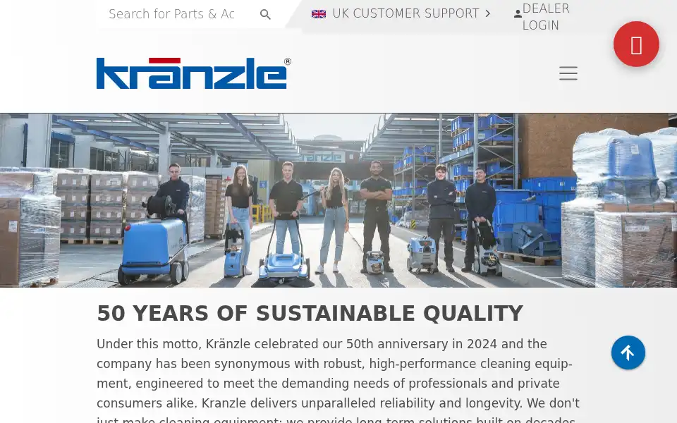 Screenshot of kranzle.co.uk