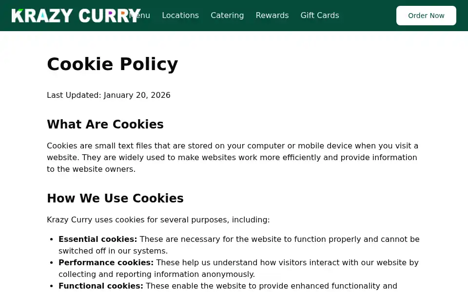 Screenshot of krazycurry.com