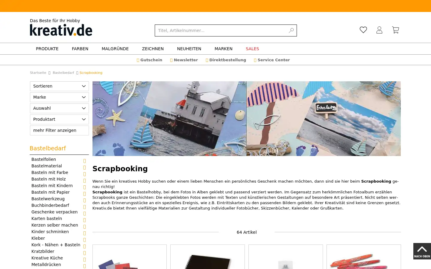 Screenshot of kreativ.de
