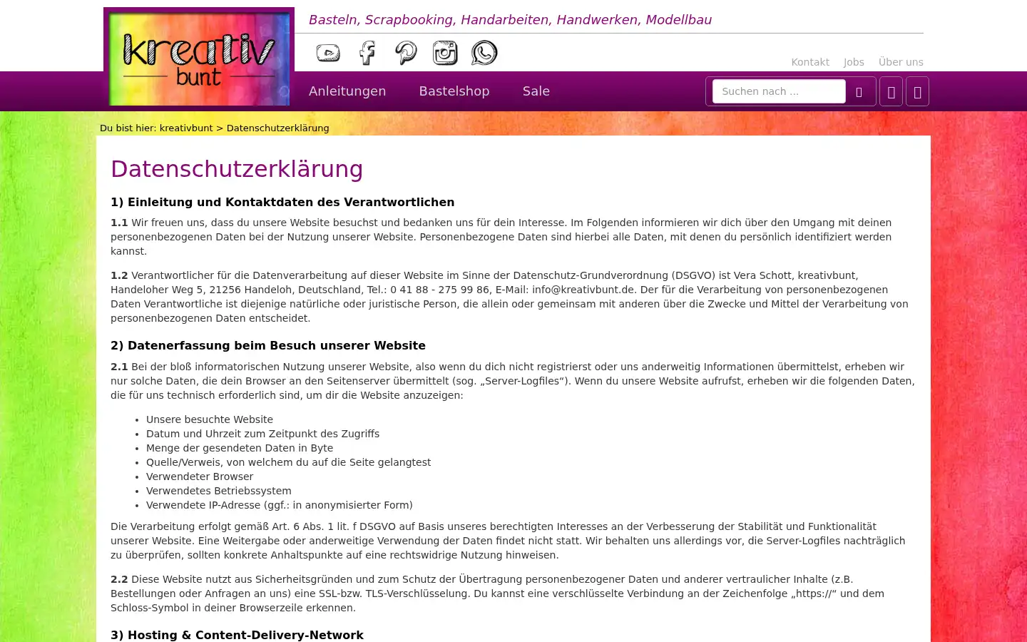 Screenshot of kreativbunt.de