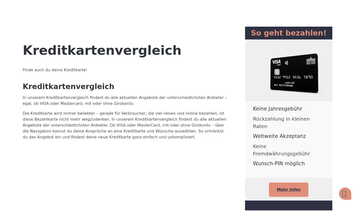 Screenshot of kreditkarten.info
