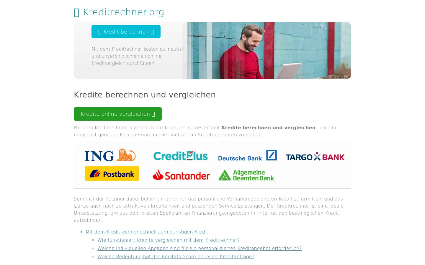 Screenshot of kreditrechner.org
