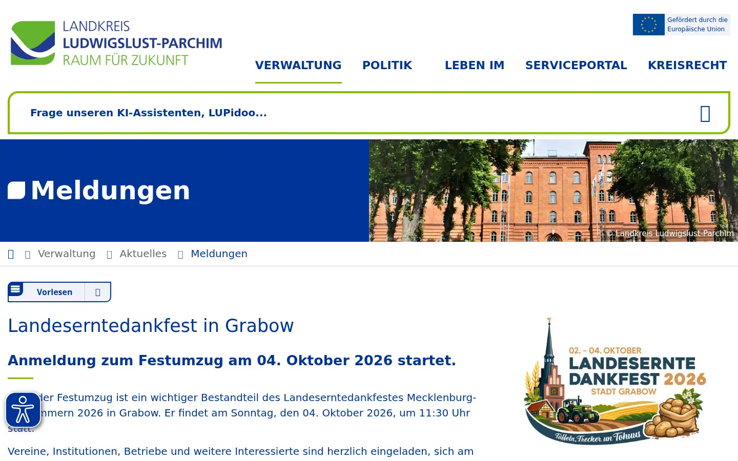 Screenshot of kreis-lup.de