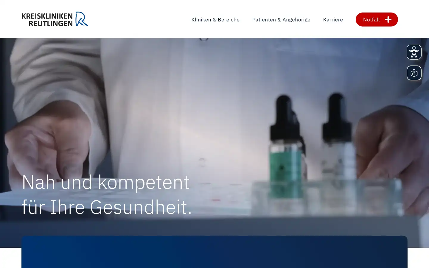 Screenshot of kreiskliniken-reutlingen.de