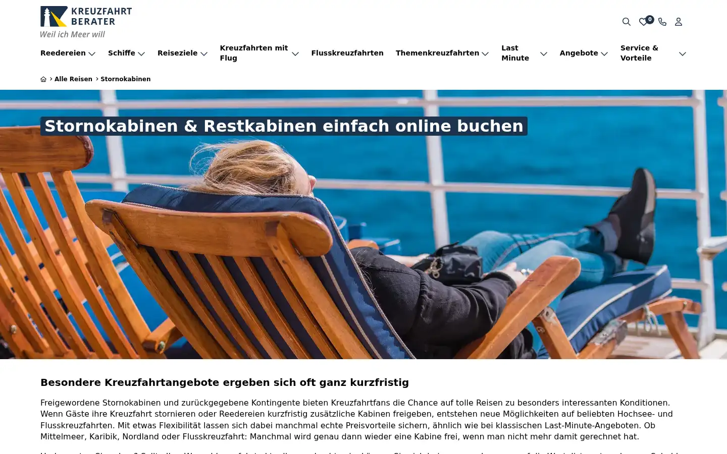 Screenshot of kreuzfahrtberater.de