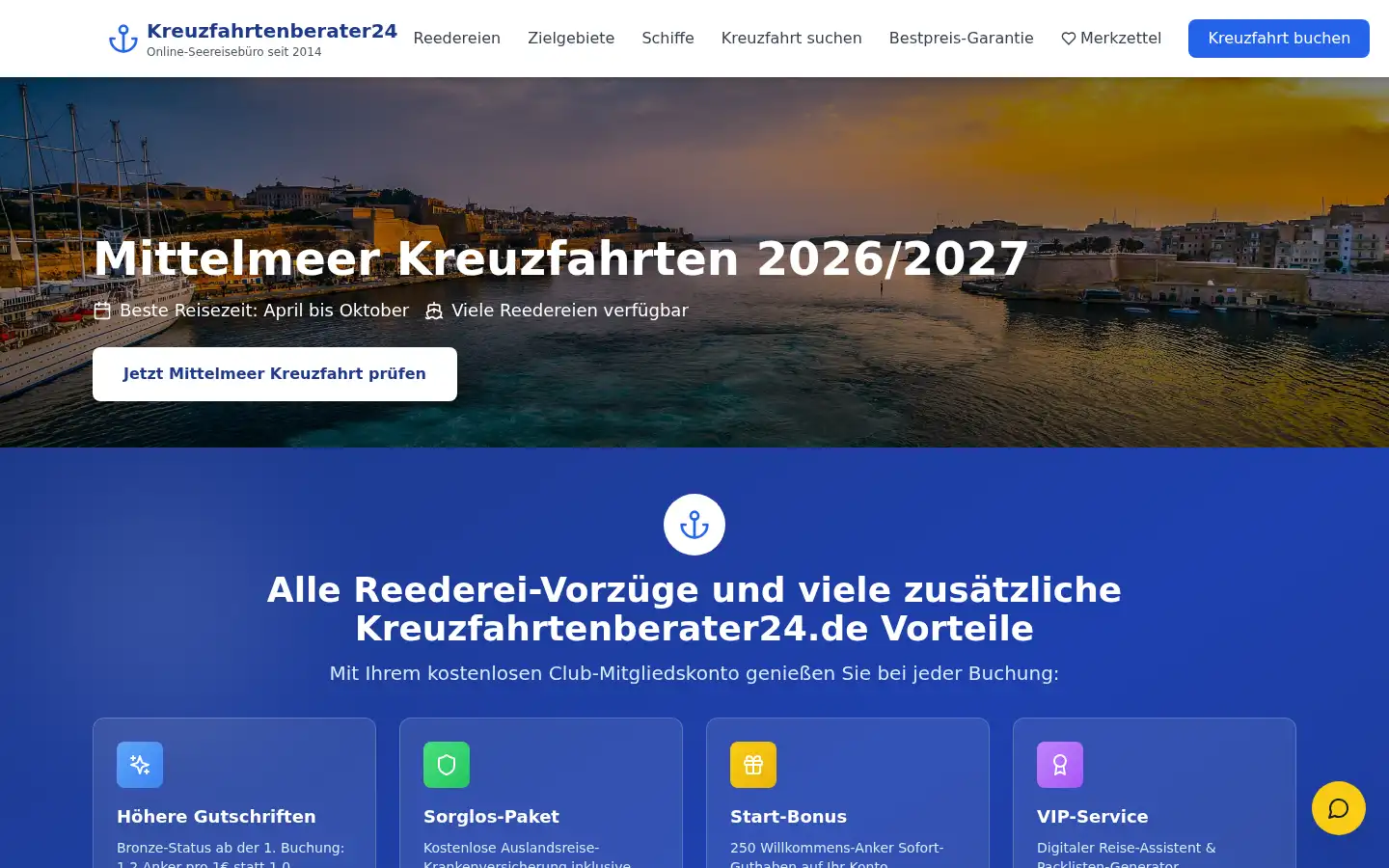 Screenshot of kreuzfahrtenberater24.de
