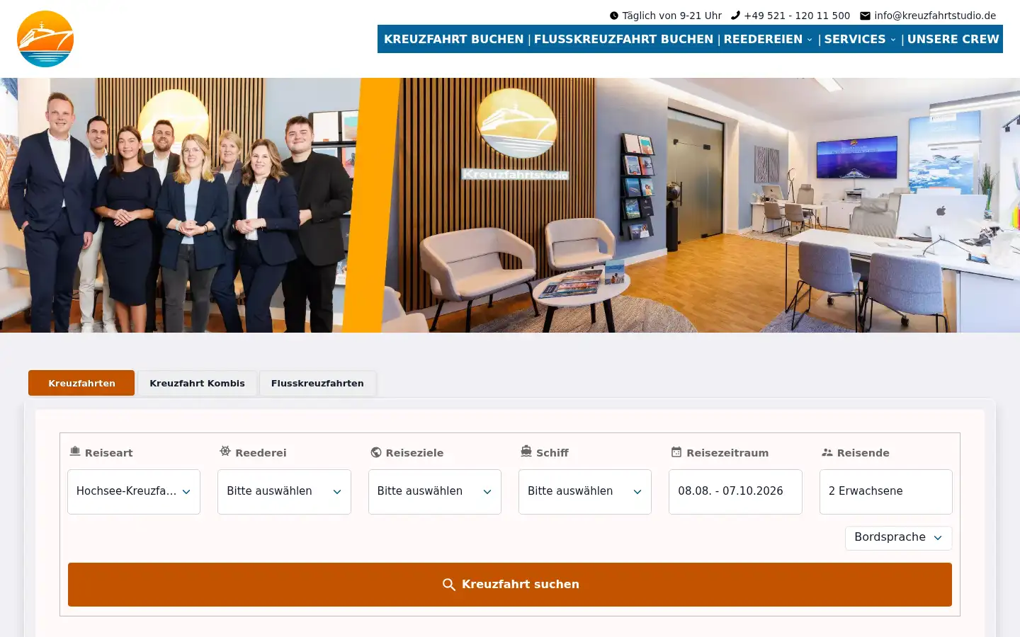 Screenshot of kreuzfahrtstudio.de