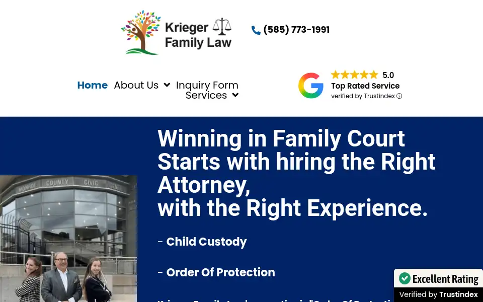Screenshot of kriegerfamilylaw.com