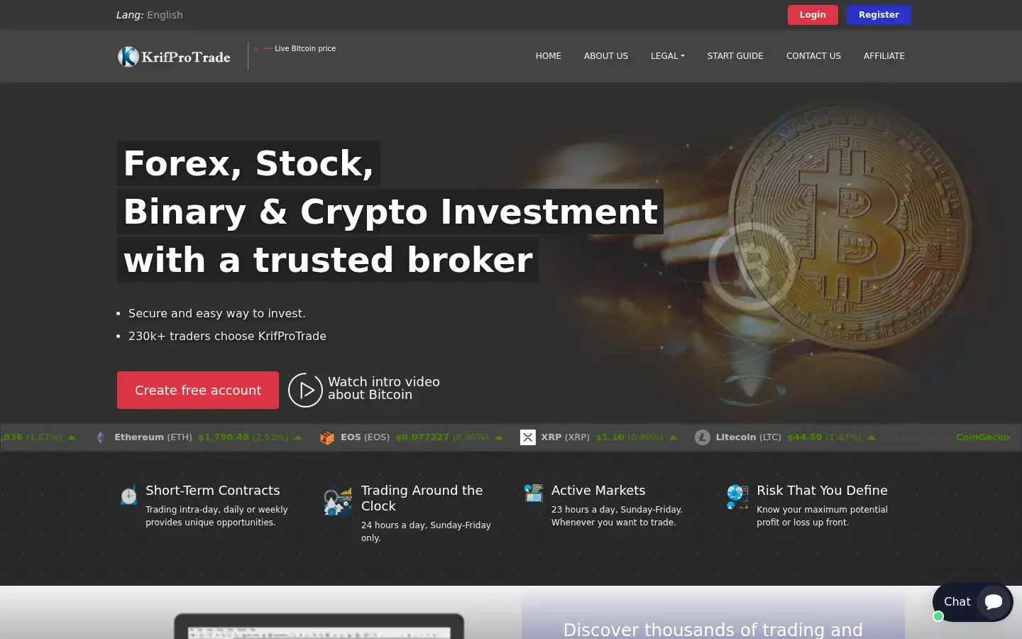 Screenshot of krifprotrade.com