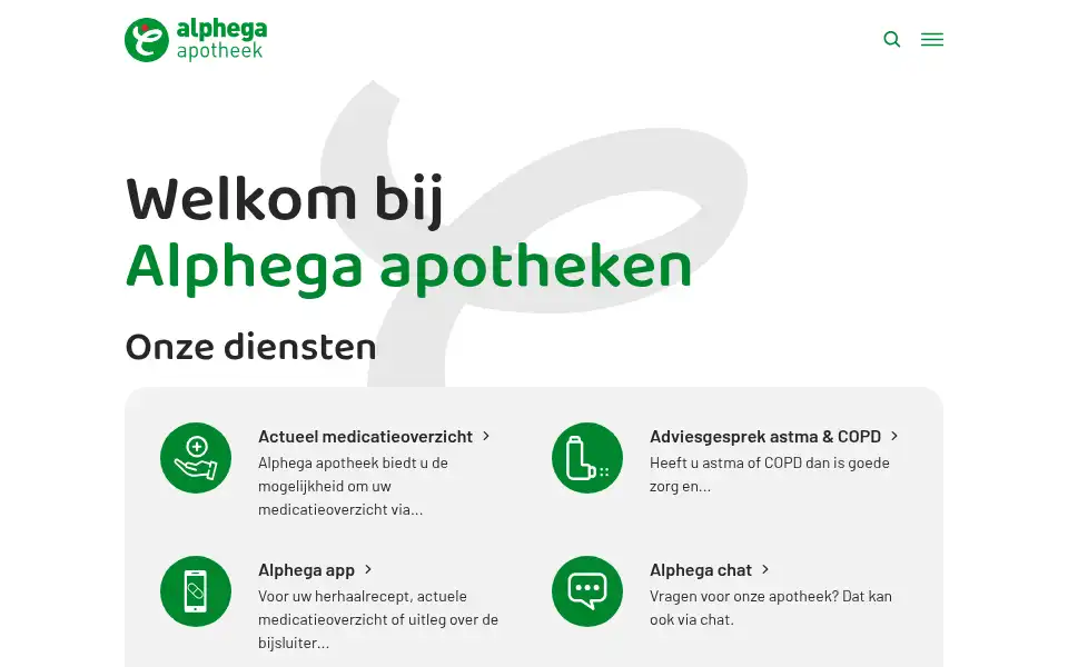 Screenshot of kring-apotheek.nl