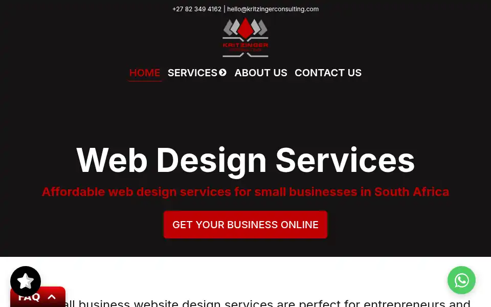 Screenshot of kritzingerconsulting.com
