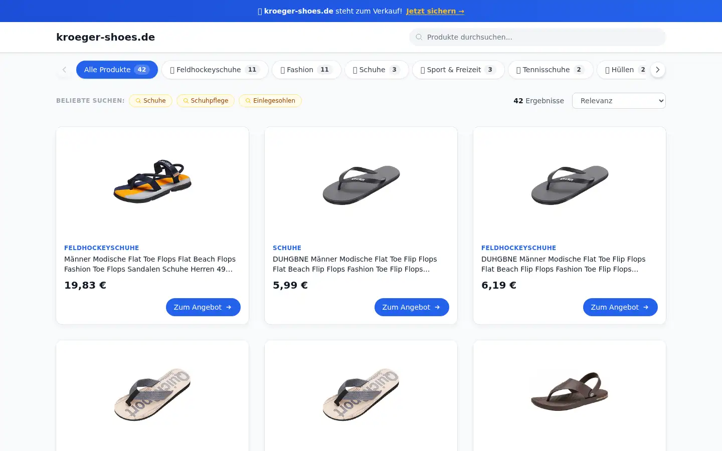 Screenshot of kroeger-shoes.de