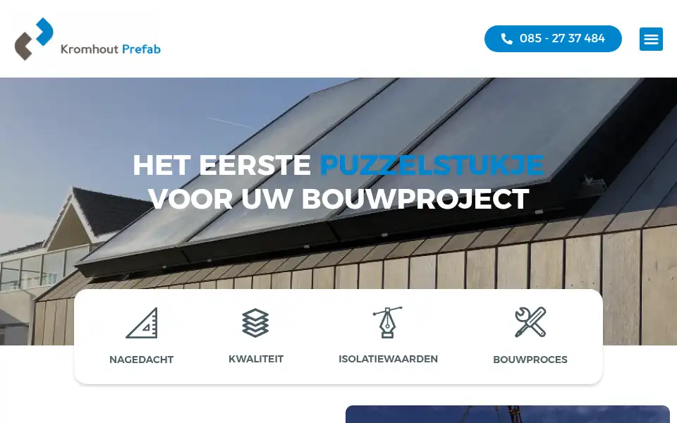 Screenshot of kromhoutprefab.nl