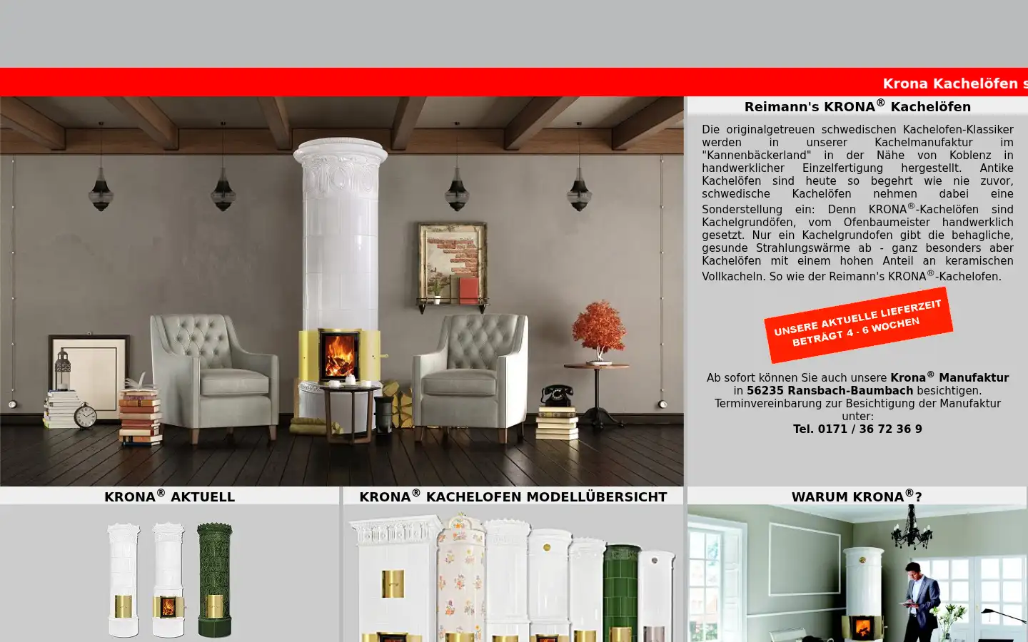 Screenshot of krona-kachelofen.de