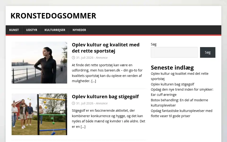 Screenshot of kronstedogsommer.dk