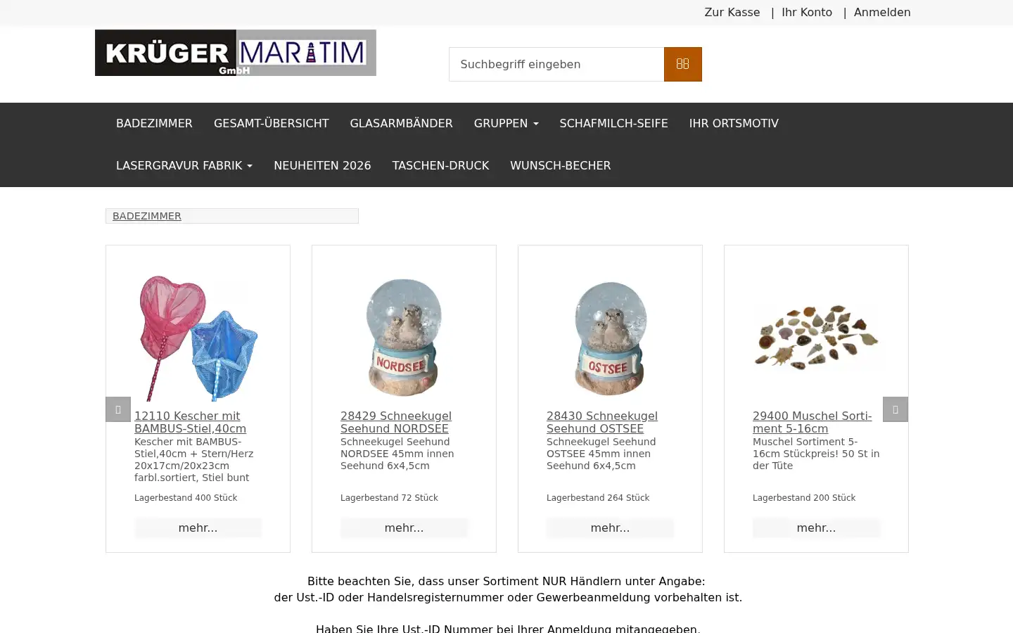 Screenshot of krueger-maritim.de