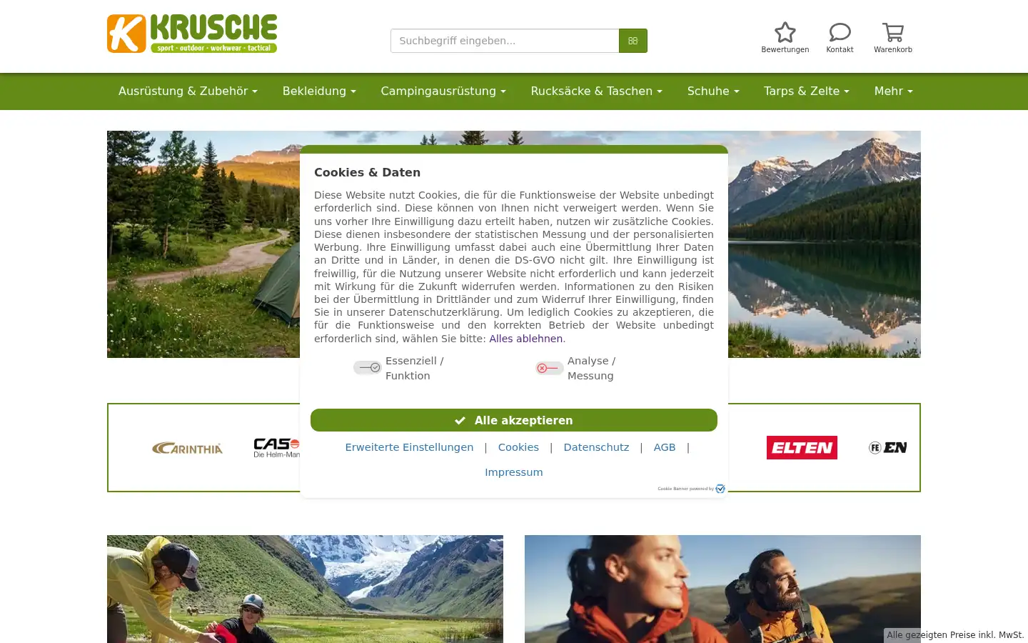 Screenshot of krusche-outdoor.de