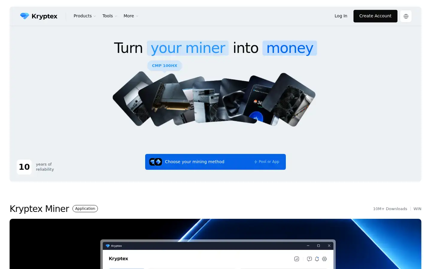 Screenshot of kryptex.com