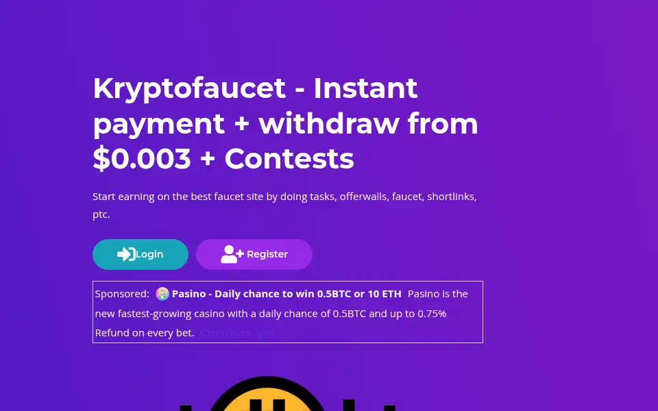 Screenshot of kryptofaucet.com