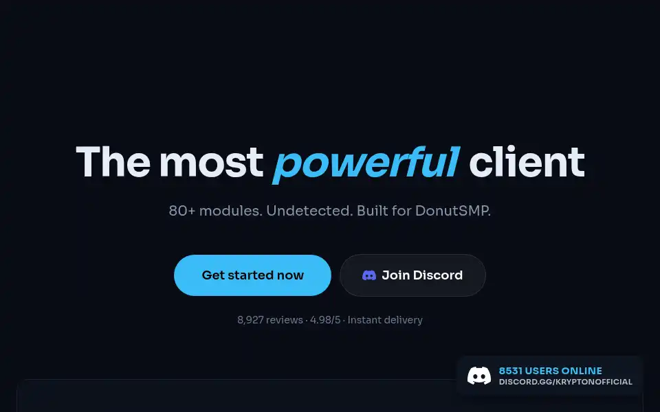 Screenshot of kryptonclient.org