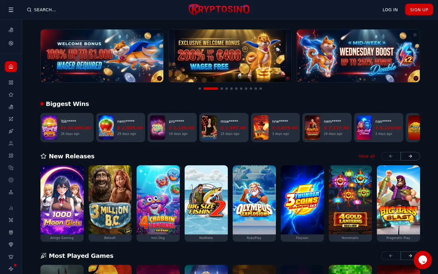 Screenshot of kryptosino.com