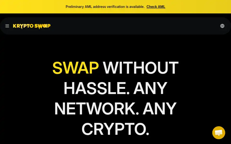 Screenshot of kryptoswap.exchange