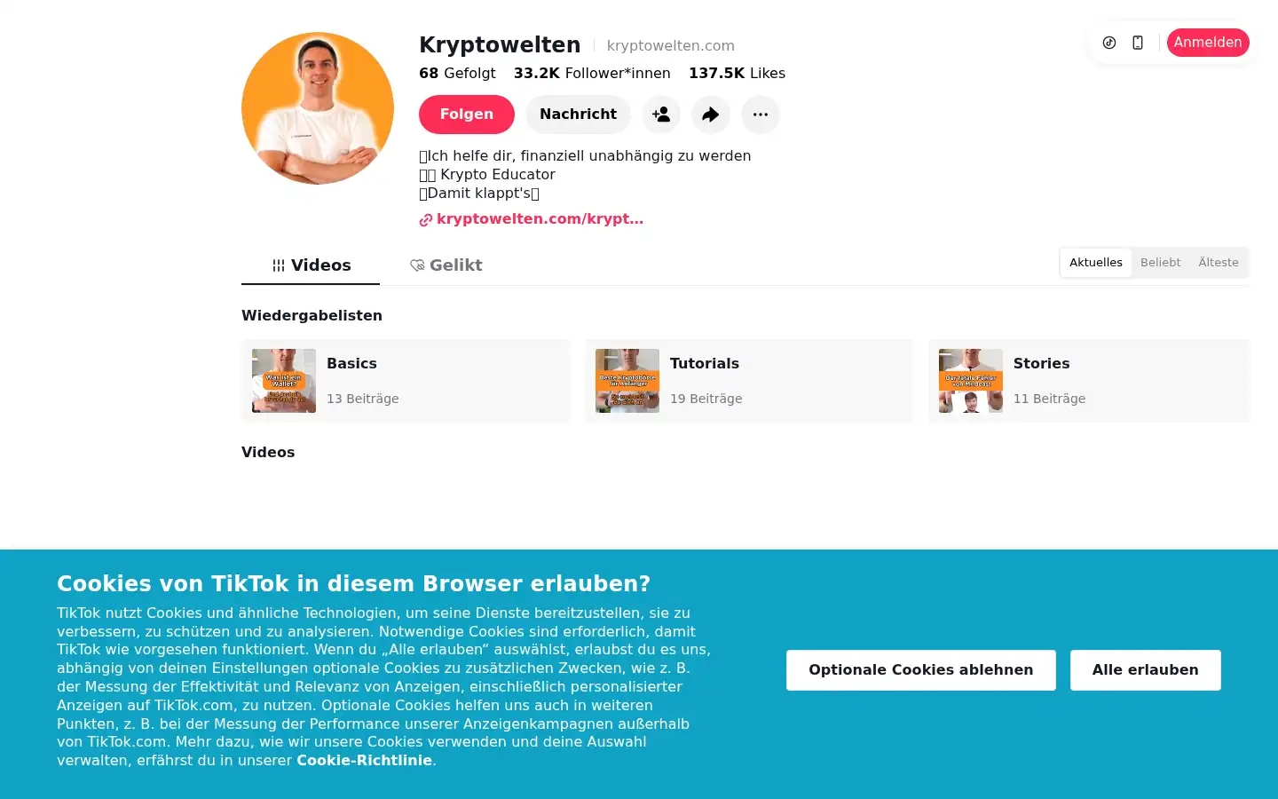 Screenshot of kryptowelten.com