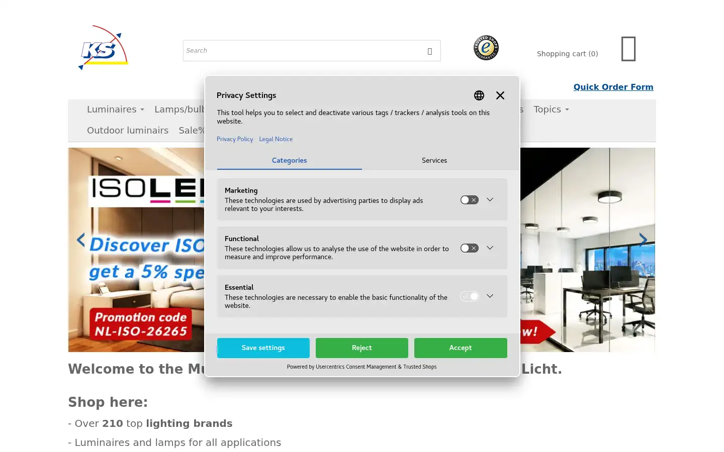 Screenshot of ks-licht.de
