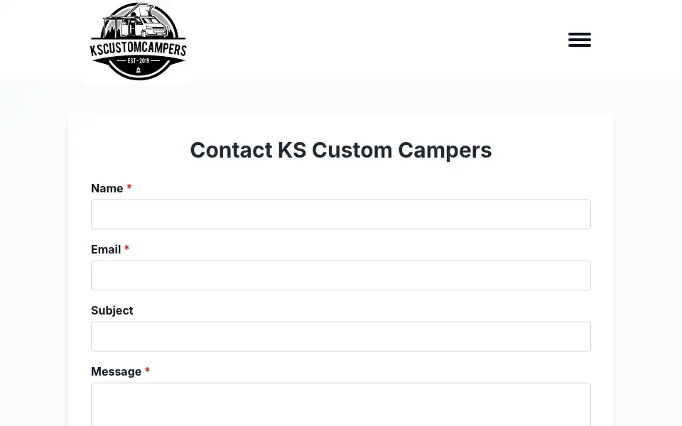 Screenshot of kscustomcampers.co.uk